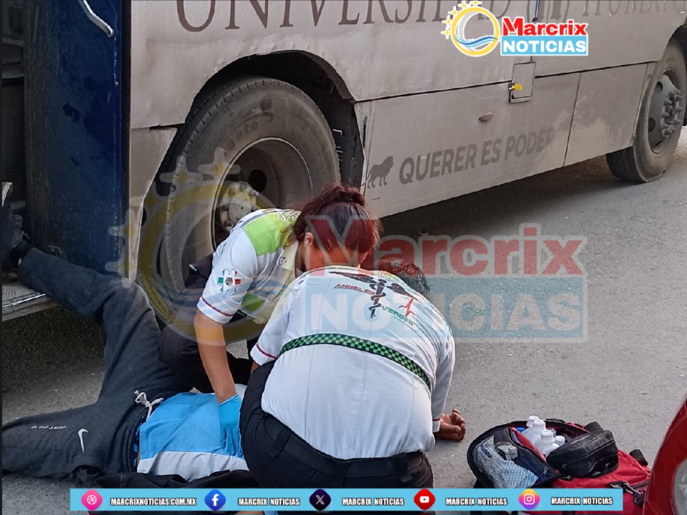 Hombre cae de un camión en movimiento, debido a una riña, en Cancún