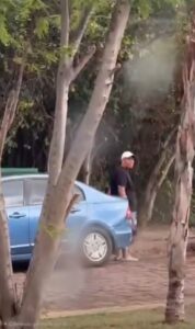 Detienen a un hombre que intentaba robar placas vehiculares en el Malecón Tajamar 