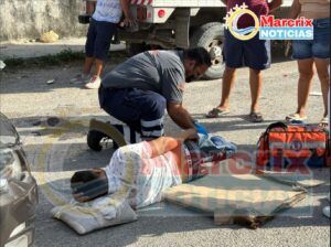 Choque en la Supermanzana 219 de Cancún deja a dos motociclistas lesionados 