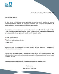 Show de luchas aplazado en Cancún