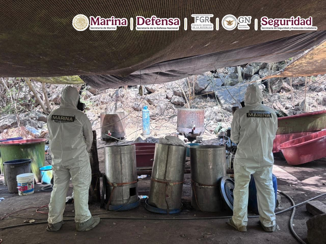 La Semar coordinó el desmantelamiento de cinco narcolaboratorios en tres estados con daño económico al crimen de 650 mdp.
