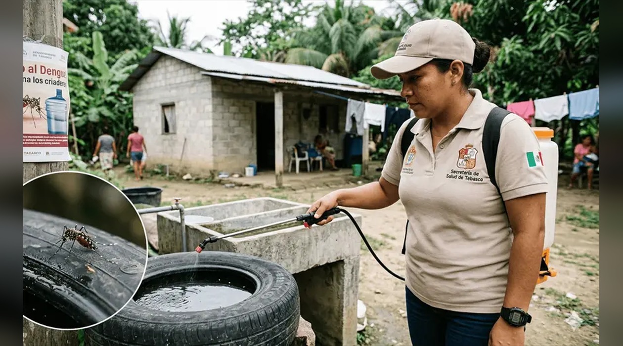 Tabasco acumula 324 casos confirmados de dengue en 2026 y encabeza la incidencia nacional impulsada por lluvias atípicas.