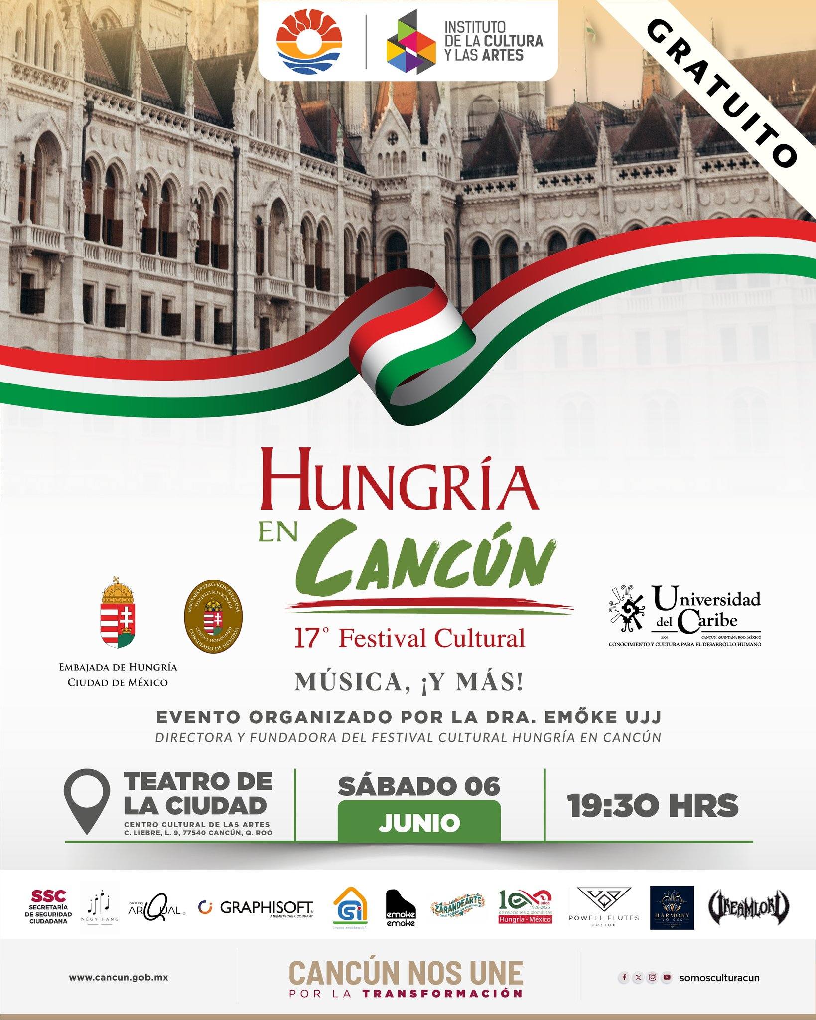 El festival cultural México Hungría Cancún cumple 17 ediciones y conmemora 100 años de vínculos diplomáticos.