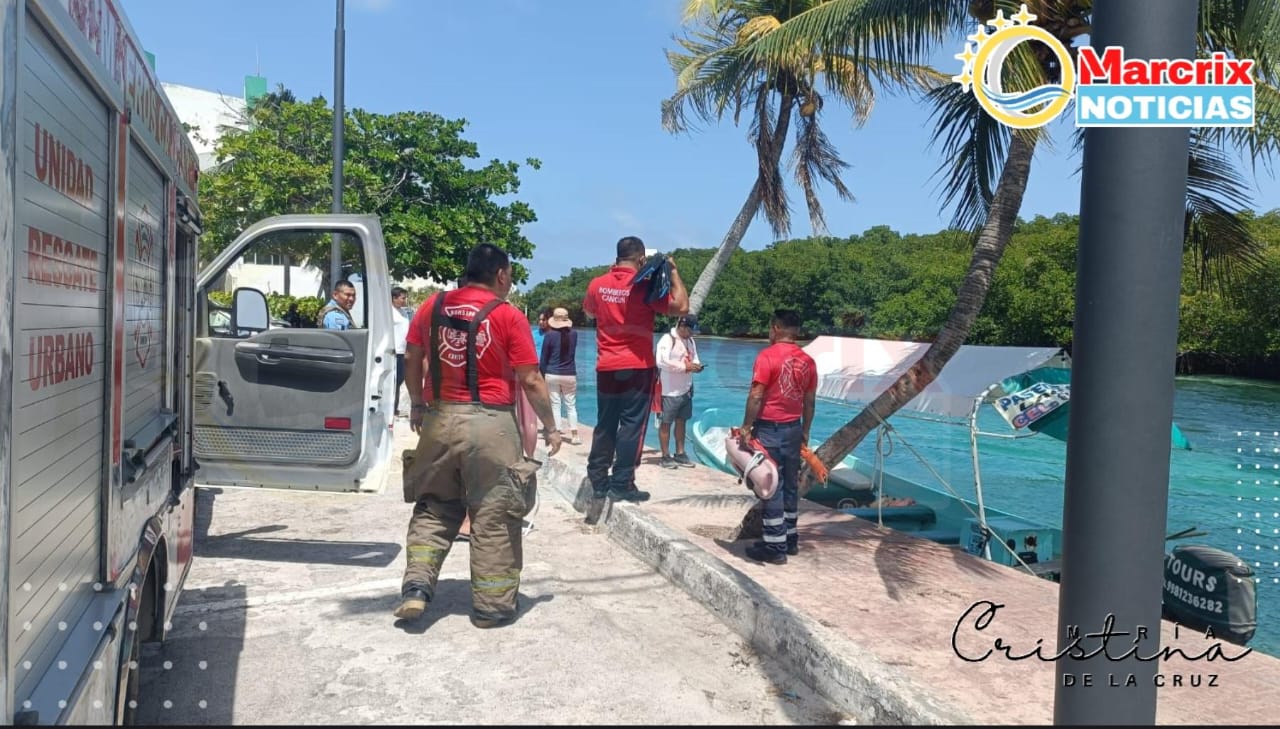 Dosjóvenes cayeron de una moto de agua en la laguna frente al Jardín del Arte en Cancún. Ambos fueron rescatados ilesos