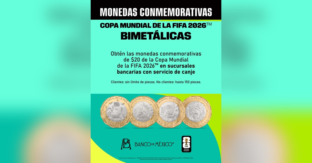 El Banco de México lanza piezas únicas de oro y plata para conmemorar la Copa del Mundo 2026 en territorio mexicano.