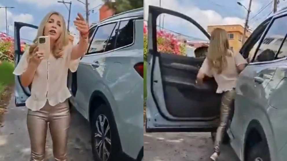 Un video viral muestra a la diputada federal Ana Miriam Ferráez involucrada en un choque con un repartidor en Xalapa.
