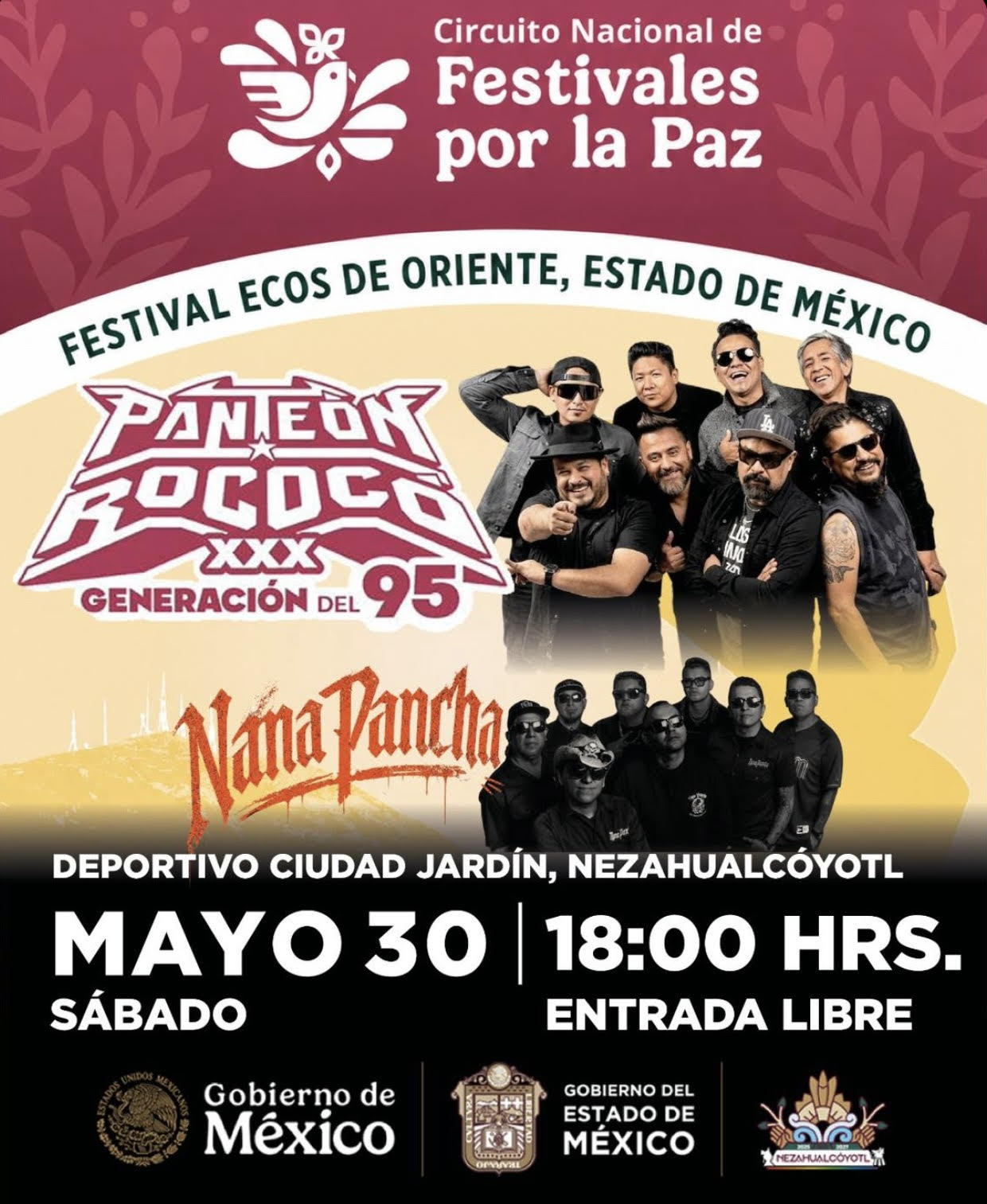 La legendaria banda celebra tres décadas tocando gratis en el Deportivo Ciudad Jardín de Neza.