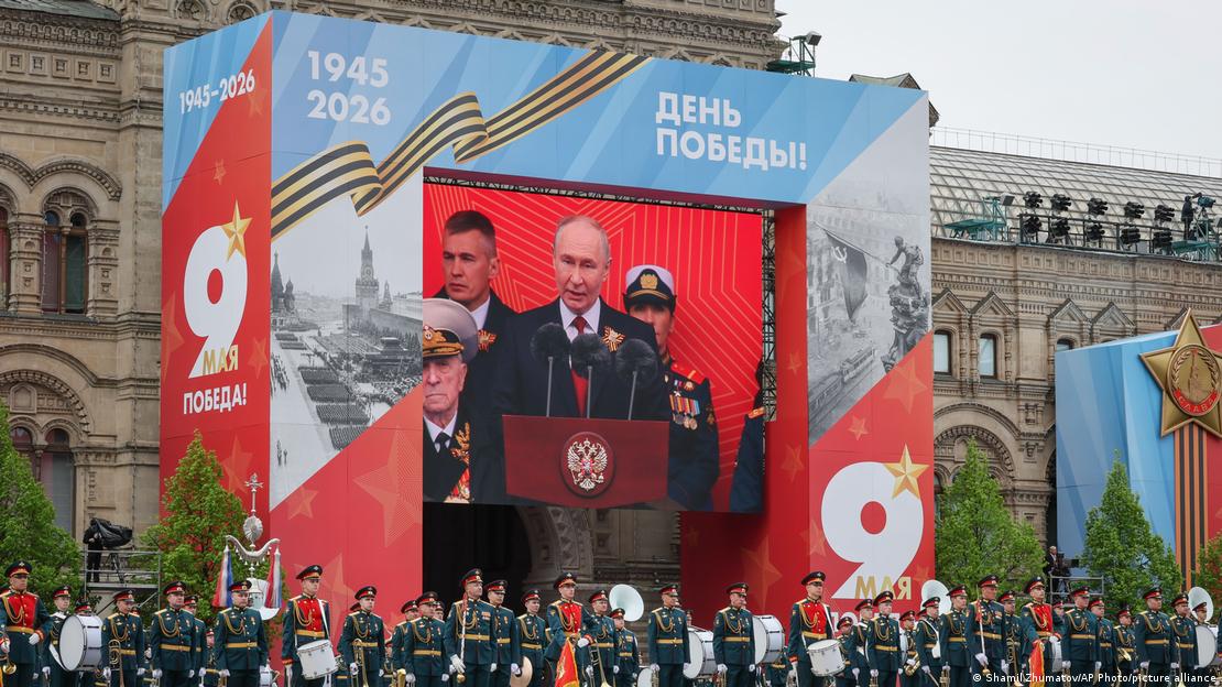 Vladimir Putin dando su discurso en el marco de la 81 aniversario de la victoria de la Unión Soviética durante la 2da Guerra Mundial.