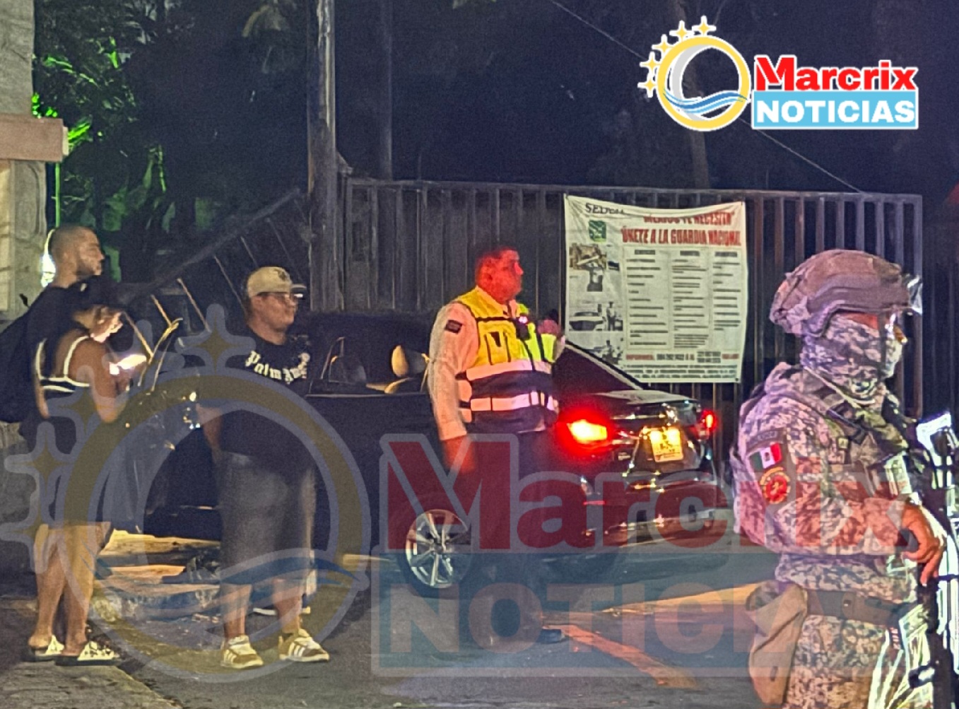Se estampa vehículo contra guarnición militar en Cancún