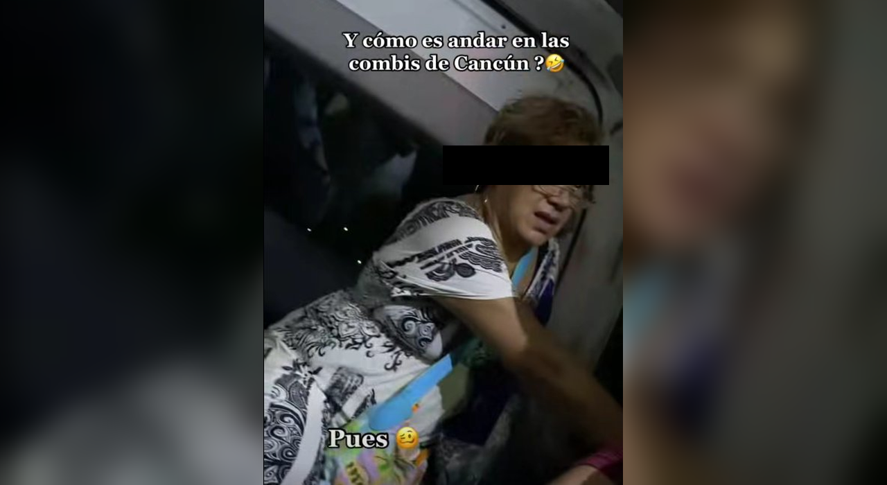 Una mujer se golpeó la cabeza en una combi de Cancún tras un brusco frenón del conductor. El video ya circula en redes.
