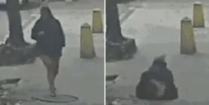 Mujer cae en una alcantarilla en Brasil