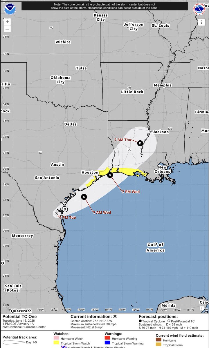 Alertan por potencial ciclón tropical que provocará lluvias intensas en Tamaulipas y Nuevo León