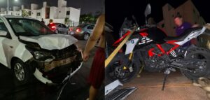 Automovilista choca a motociclista en Viviendas del Bienestar de Playa del Carmen y huye