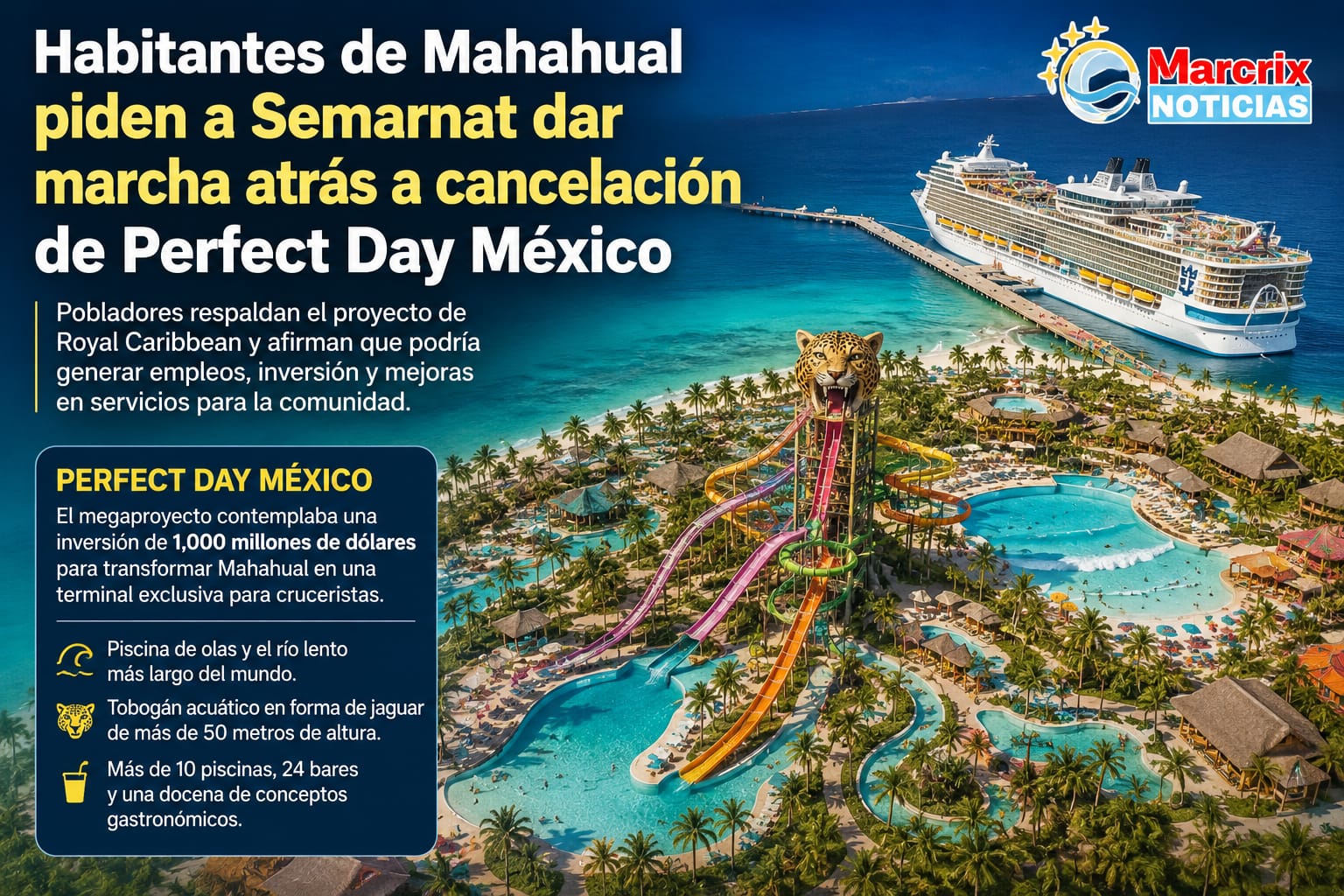 Habitantes de Mahahual piden a Semarnat dar marcha atrás a cancelación de Perfect Day México