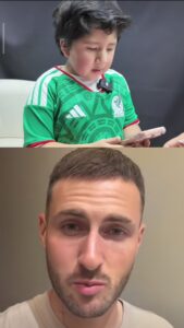 Santiago Giménez sorprende a niño aficionado del Tricolor