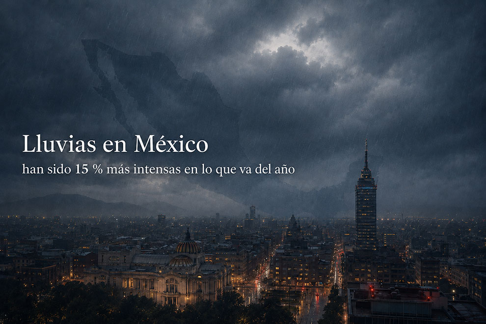 Lluvias en México han sido 15% más intensas en 2026, señala la UNAM