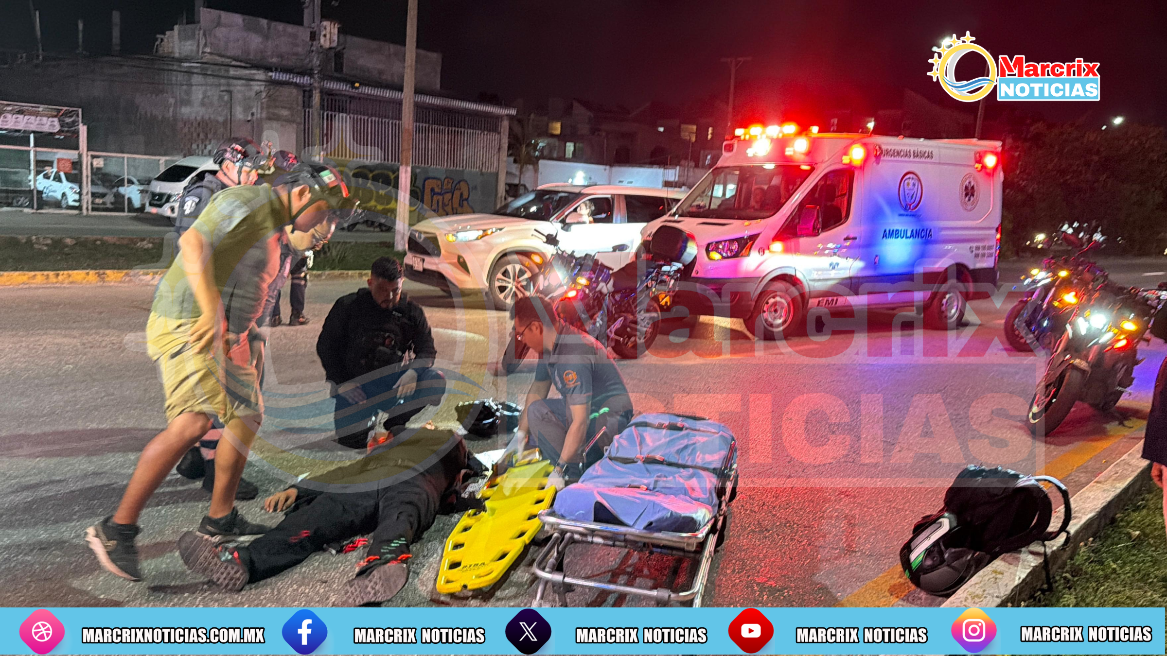 Chocal a policía durante un operativo policiaco en Cancún