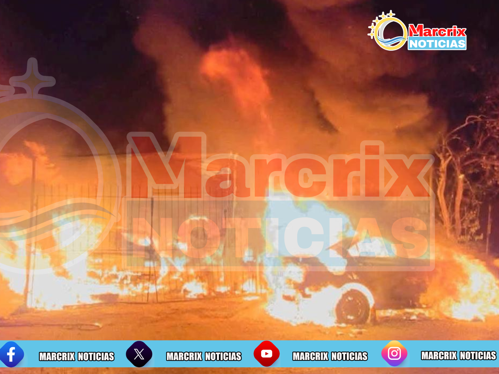 Incendio en taller mecánico deja cinco vehículos dañados y un detenido en Cancún