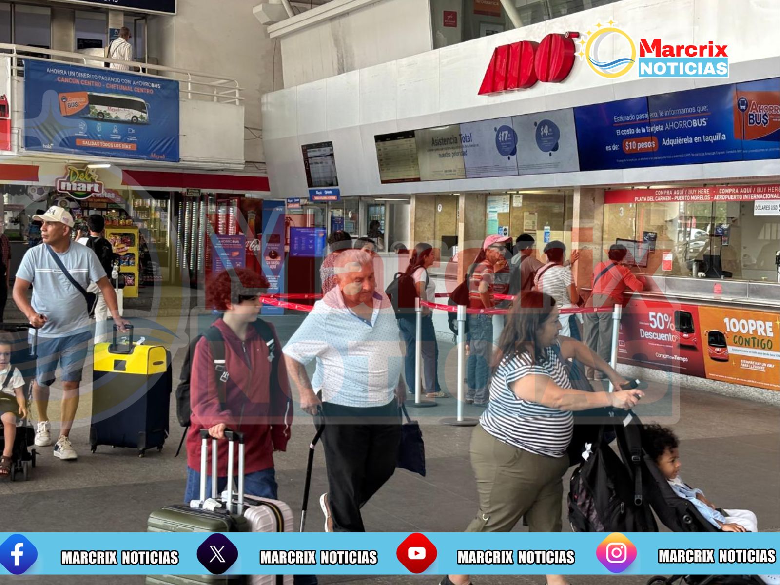 Vacaciones de verano comienzan a mover la terminal de autobuses de Cancún