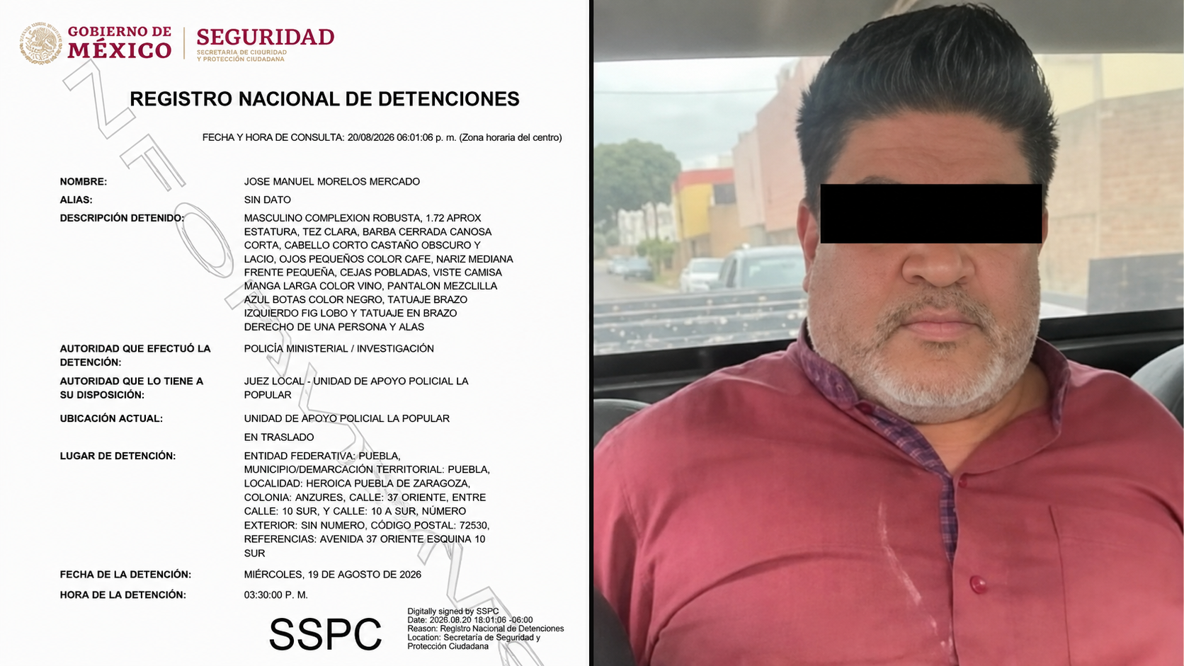 Detienen en Puebla a presunto operador del “Cártel del Despojo”
