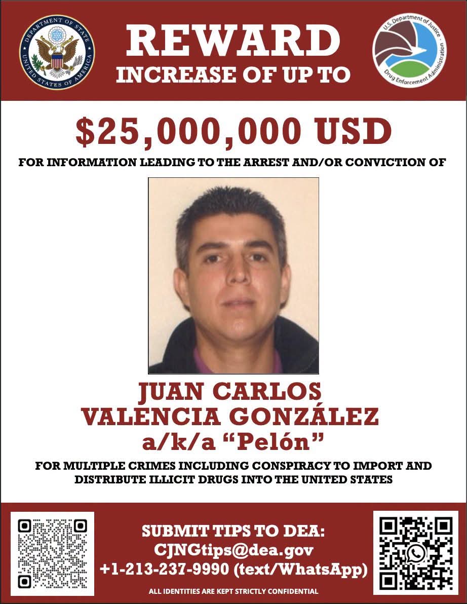 Encabeza hijastro de “El Mencho” la lista de los más buscados de la DEA con recompensa histórica