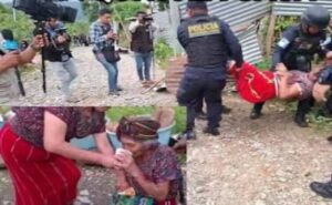 Hijo desaloja a su propia madre de su casa en Guatemala y la sacan entre gritos y lágrimas