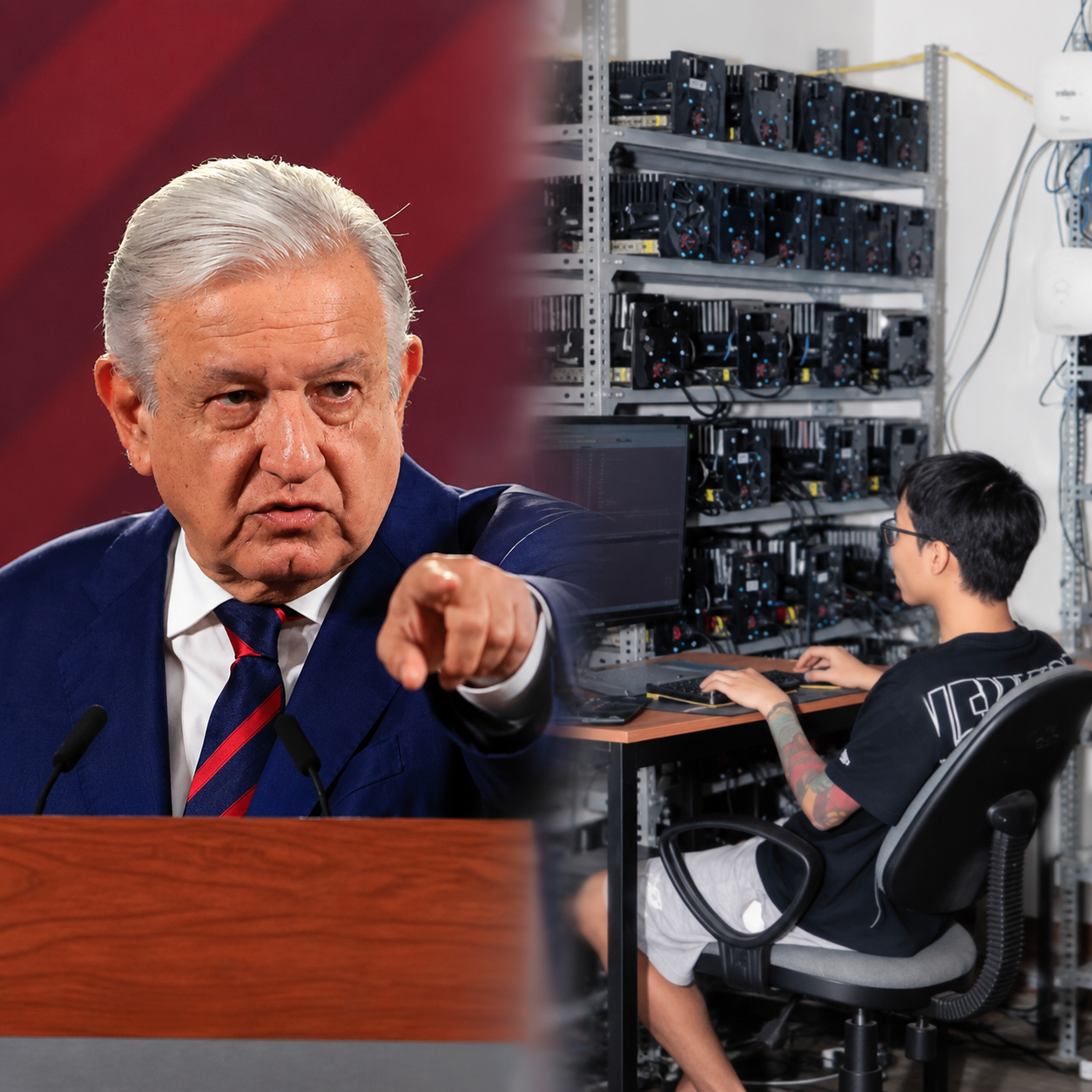 AMLO alerta sobre las granjas de bots y las campañas de desinformación.