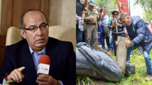 Felipe Calderón llama “miserables” a quienes decapitaron su estatua en Los Pinos